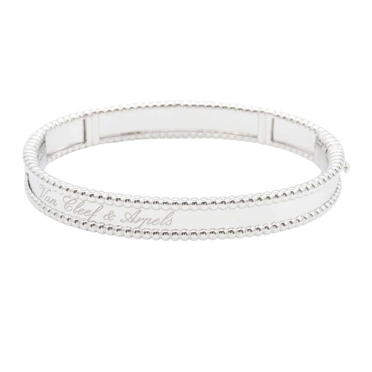 Van Cleef & Arpels 18K White Gold Signature Bracelet Size XS