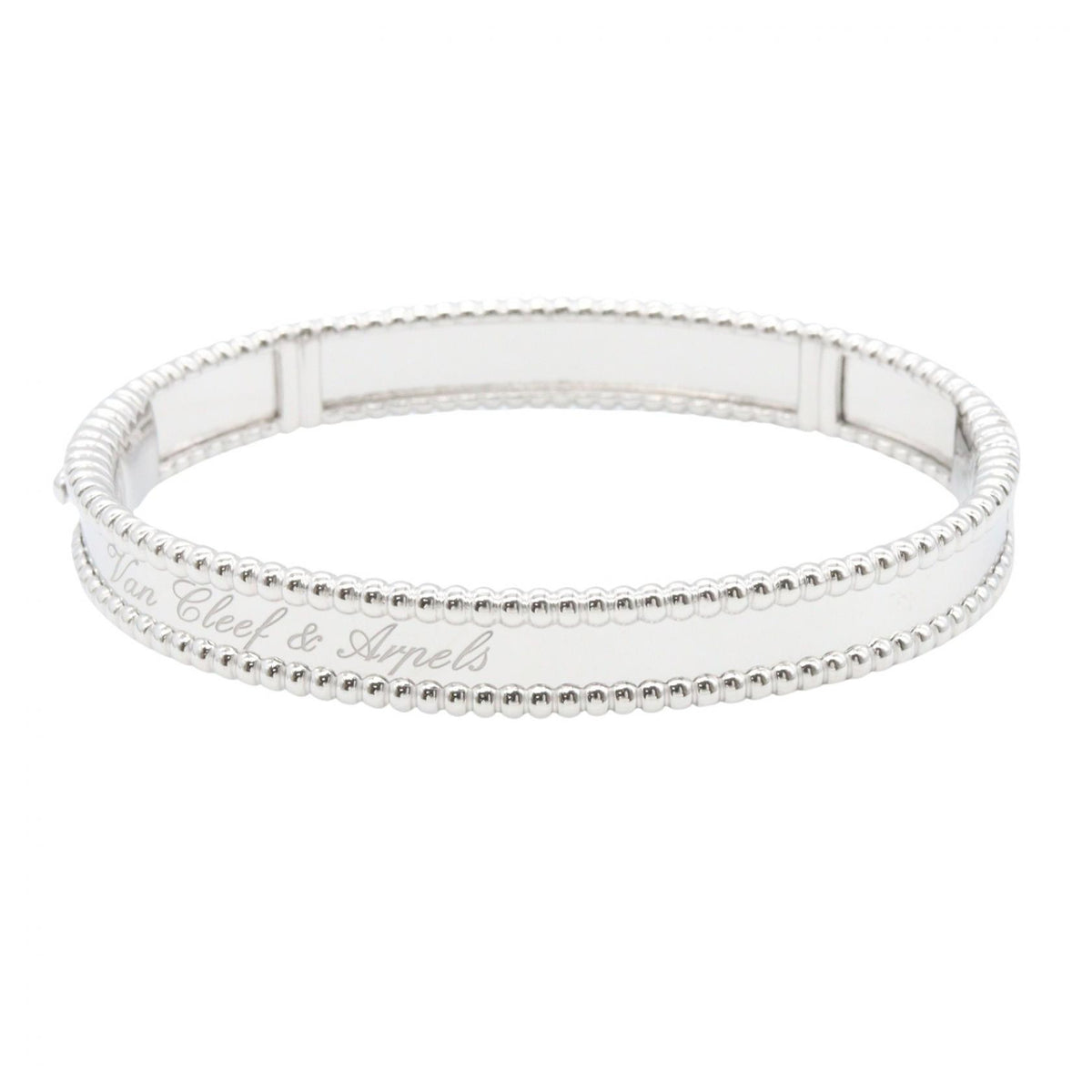 Van Cleef & Arpels 18K White Gold Signature Bracelet Size XS