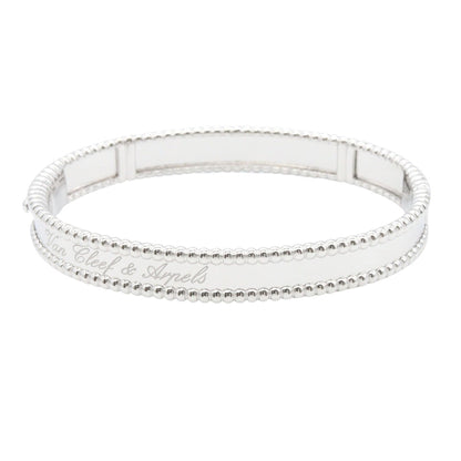 Van Cleef & Arpels 18K White Gold Signature Bracelet Size XS