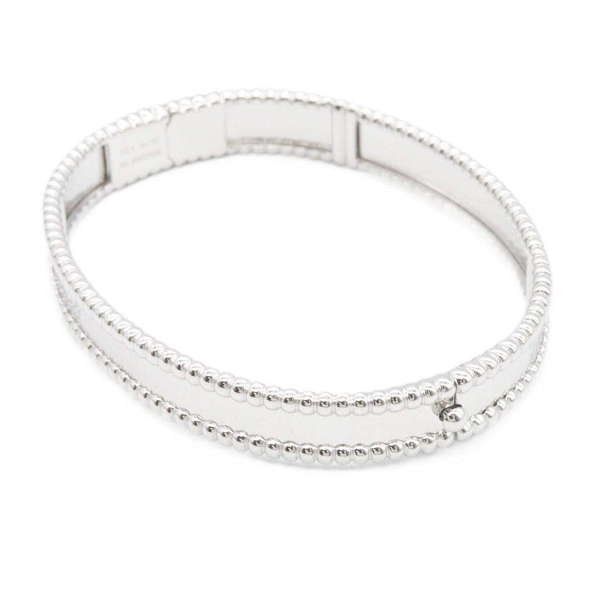 Van Cleef & Arpels 18K White Gold Signature Bracelet Size XS