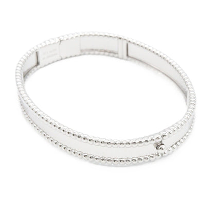 Van Cleef & Arpels 18K White Gold Signature Bracelet Size XS