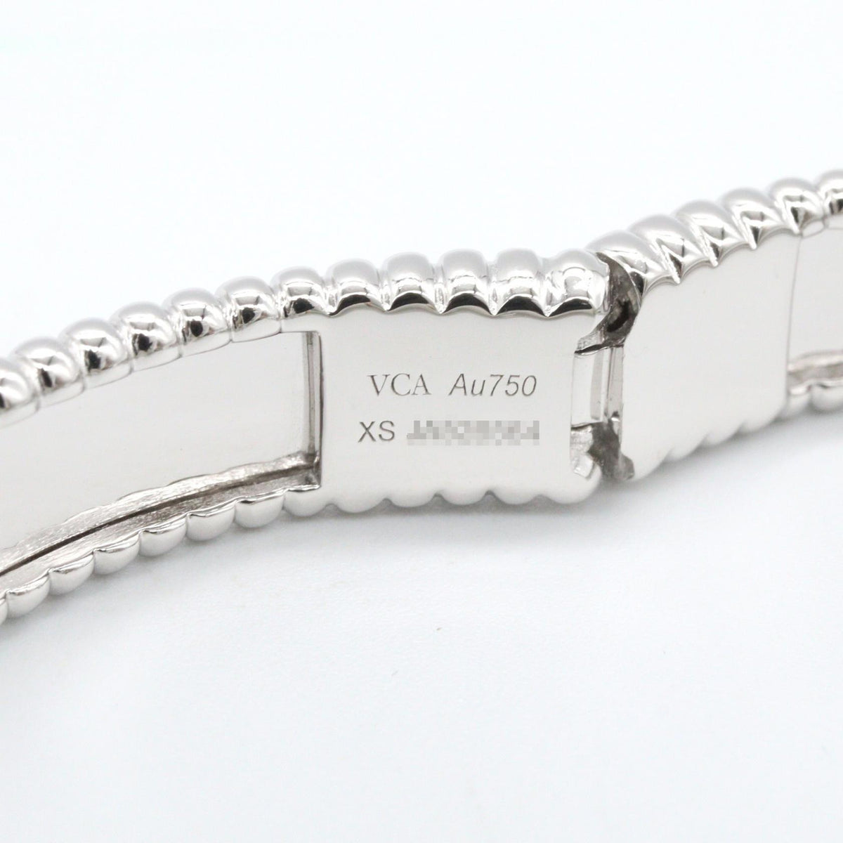 Van Cleef & Arpels 18K White Gold Signature Bracelet Size XS