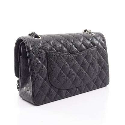 CHANEL Black Matelasse Double Silver HW Shoulder Bag