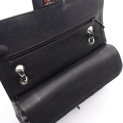CHANEL Black Matelasse Double Silver HW Shoulder Bag