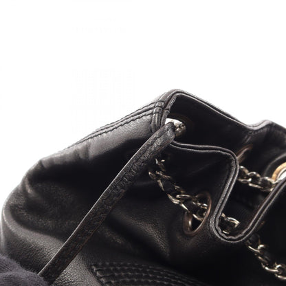 CHANEL Coco Mark Drawstring Backpack Black