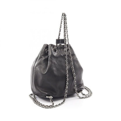 CHANEL Coco Mark Drawstring Backpack Black
