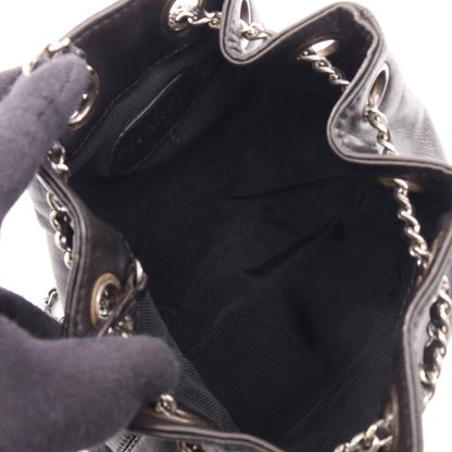 CHANEL Coco Mark Drawstring Backpack Black