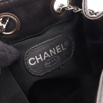 CHANEL Coco Mark Drawstring Backpack Black