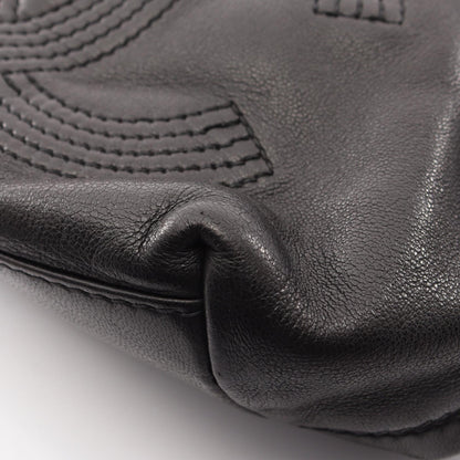 CHANEL Coco Mark Drawstring Backpack Black
