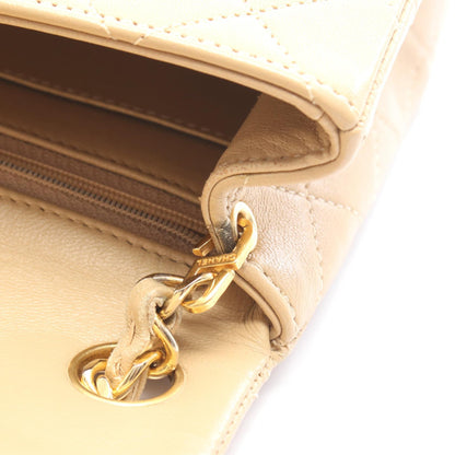 CHANEL Mini Matelasse Lambskin Bag Beige