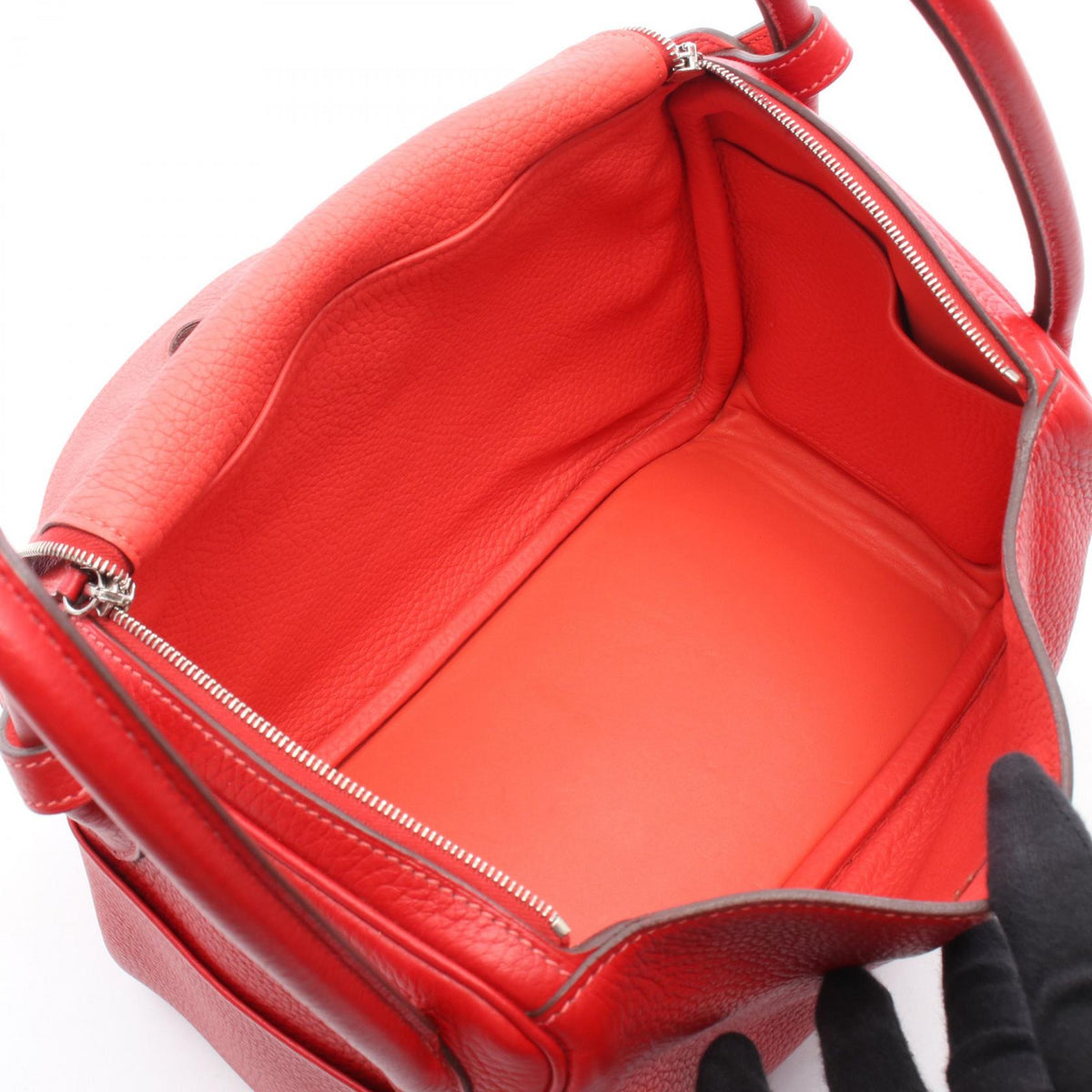 HERMES Lindy 26 Verso Red Shoulder Bag