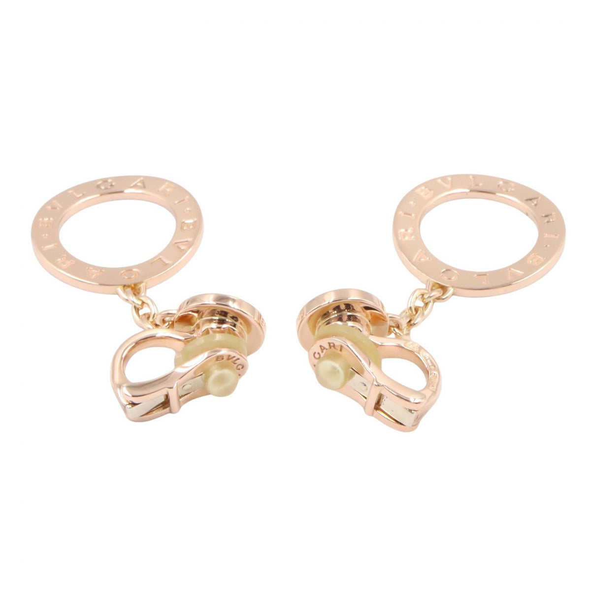 BVLGARI Bvlgari Pave Diamond Pink Gold Earrings