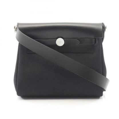 HERMES Herbag Zip Mini Toile Bag Black