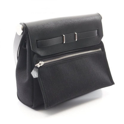 HERMES Herbag Zip Mini Toile Bag Black