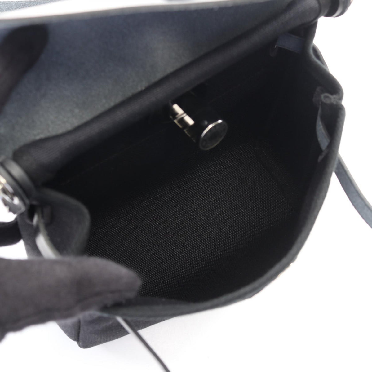 HERMES Herbag Zip Mini Toile Bag Black
