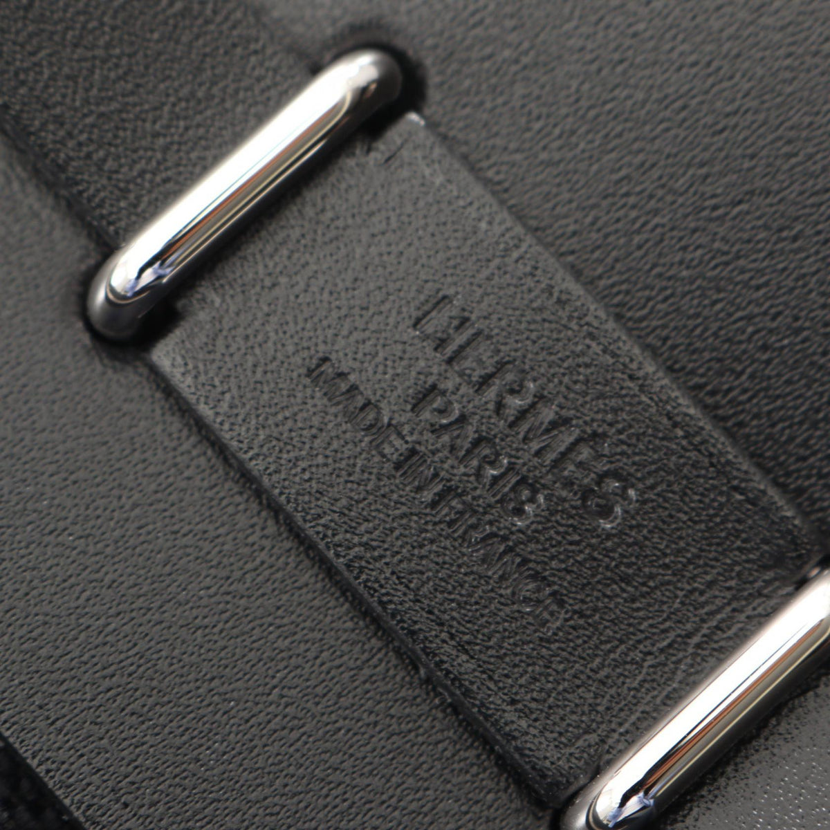 HERMES Herbag Zip Mini Toile Bag Black