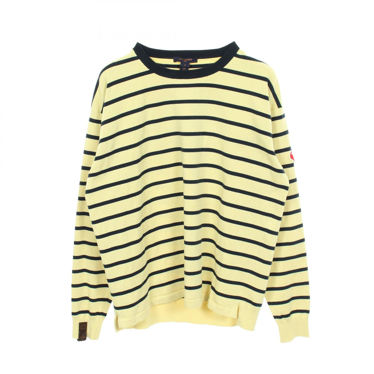 LOUIS VUITTON Striped Silk-Nylon Long Top Yellow Size S