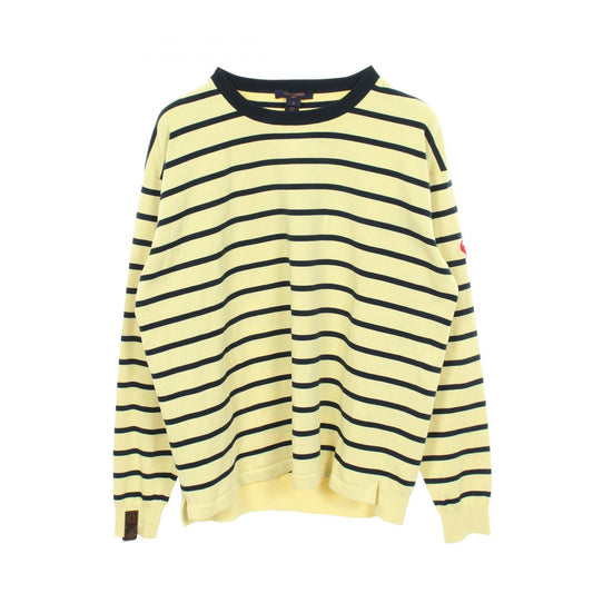 LOUIS VUITTON Striped Silk-Nylon Long Top Yellow Size S