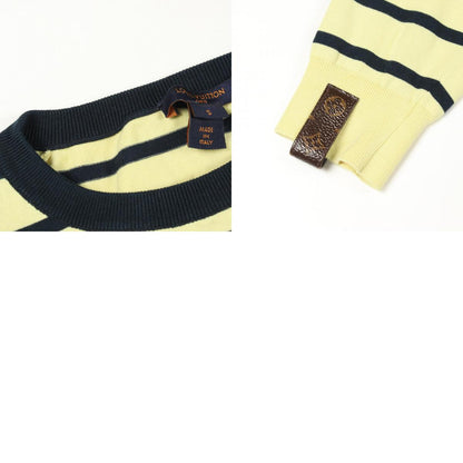 LOUIS VUITTON Striped Silk-Nylon Long Top Yellow Size S