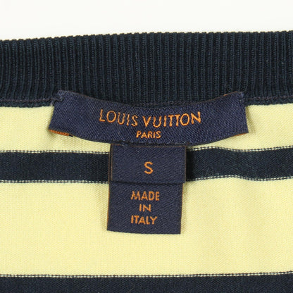 LOUIS VUITTON Striped Silk-Nylon Long Top Yellow Size S