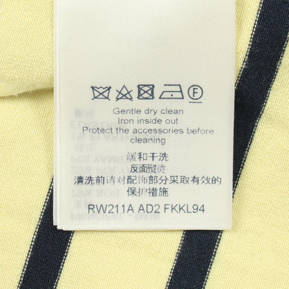 LOUIS VUITTON Striped Silk-Nylon Long Top Yellow Size S