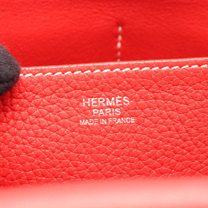 HERMES Halzan 31 Rouge Tomate 2WAY Handbag