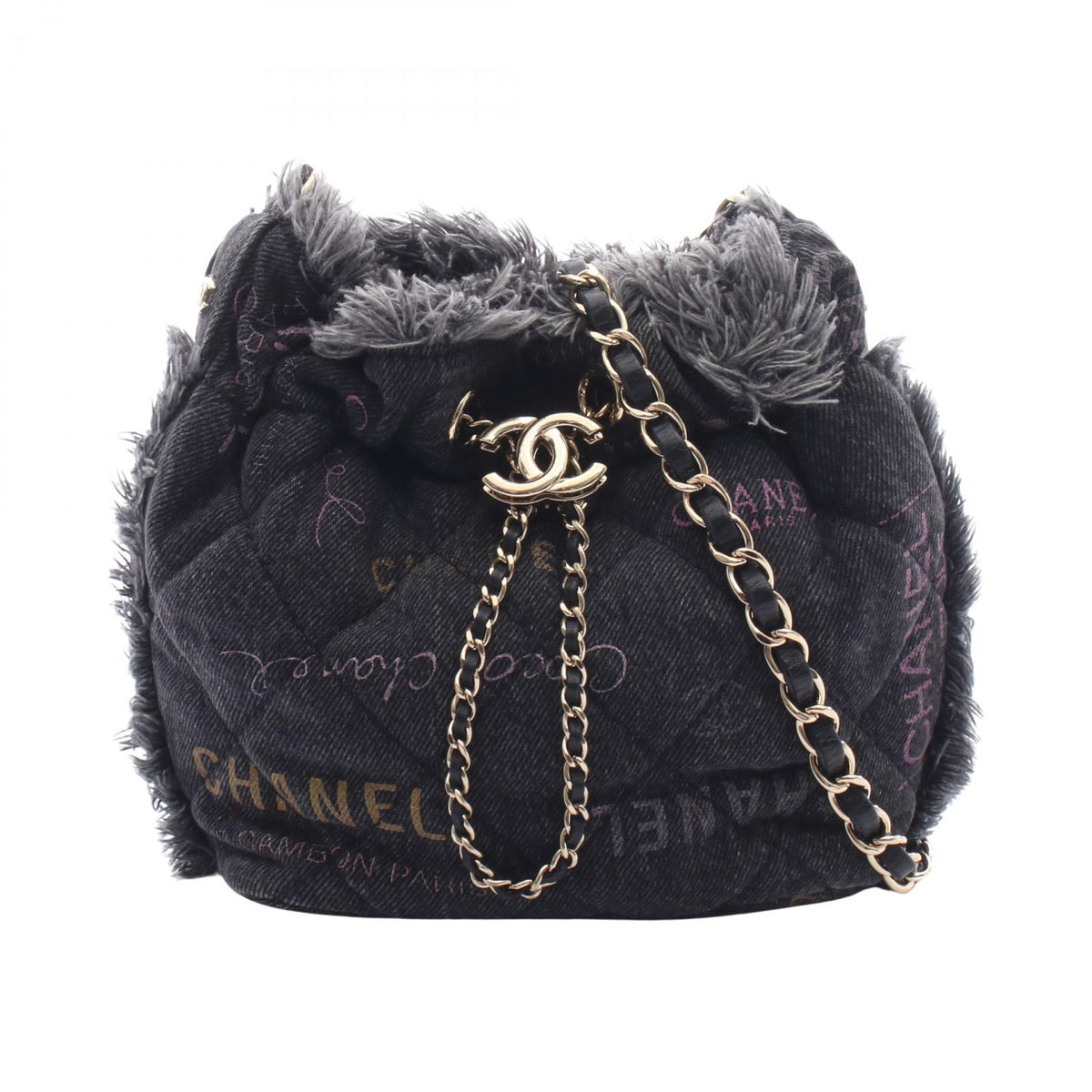 CHANEL Matelasse Small Denim Bag Black