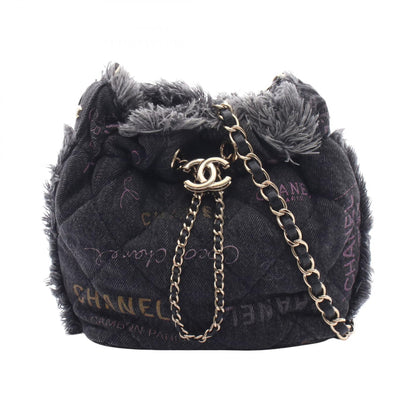 CHANEL Matelasse Small Denim Bag Black