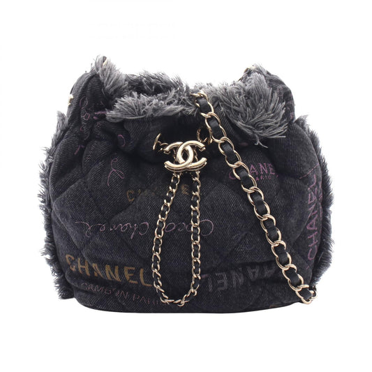 CHANEL Matelasse Small Denim Bag Black