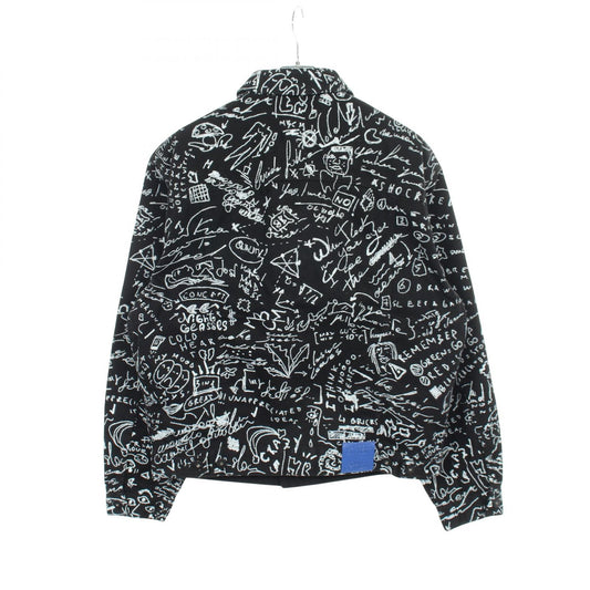 MARCELO BURLON All-Over Print Denim Jacket Black Size S