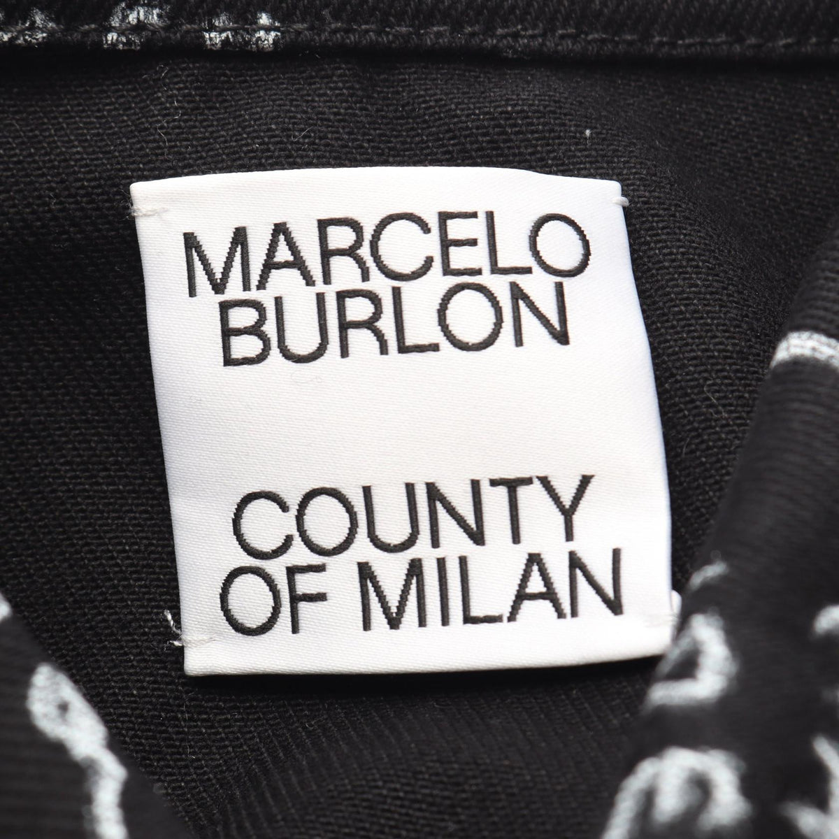 MARCELO BURLON All-Over Print Denim Jacket Black Size S