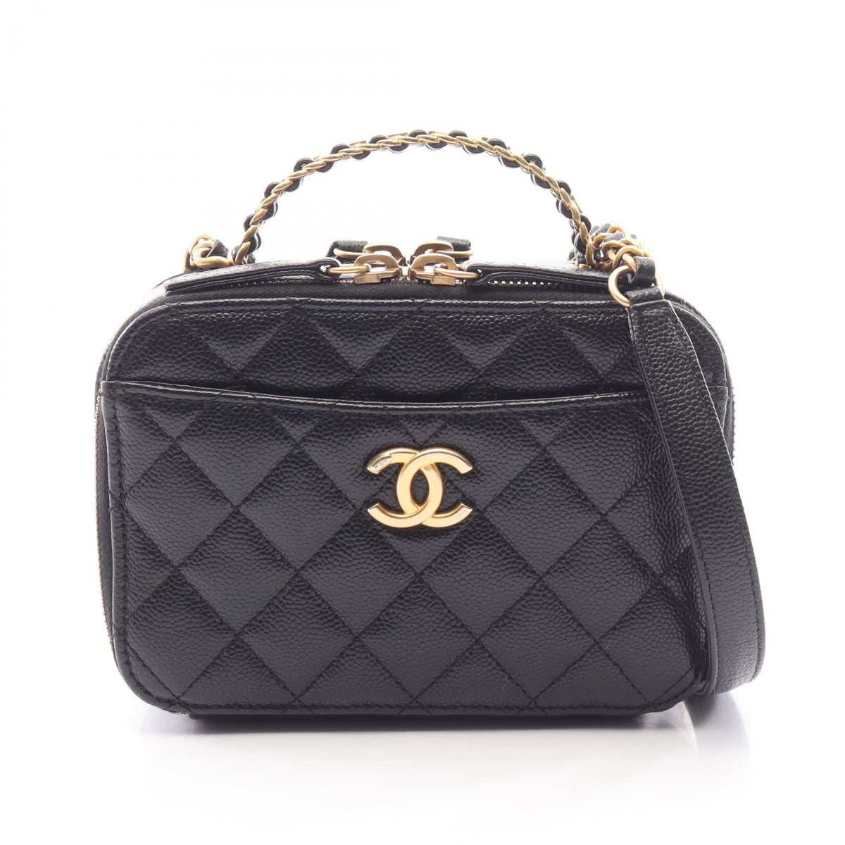 CHANEL Matelassé Caviar Skin Bag Black