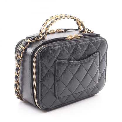 CHANEL Matelassé Caviar Skin Bag Black