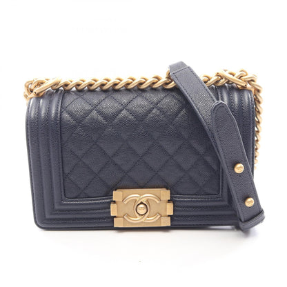 CHANEL Boy Chanel Small Caviar Bag Navy