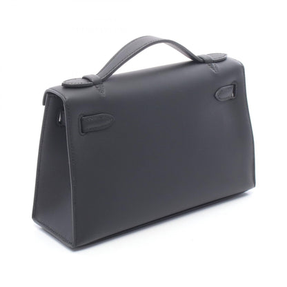 HERMES Pochette Kelly Mini Handbag Black