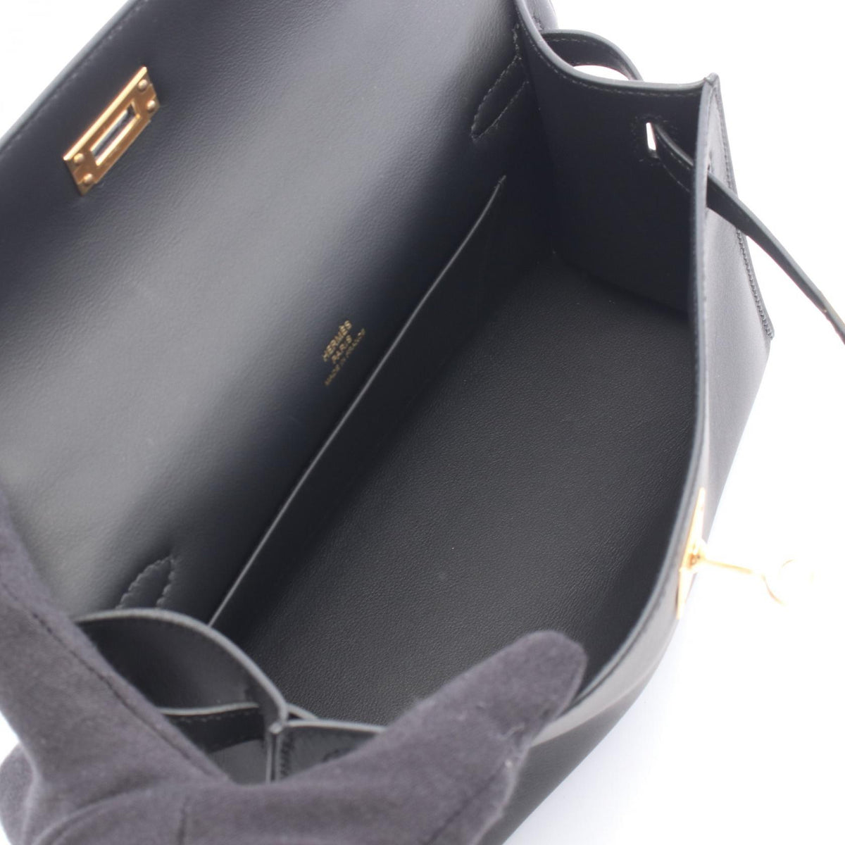 HERMES Pochette Kelly Mini Handbag Black