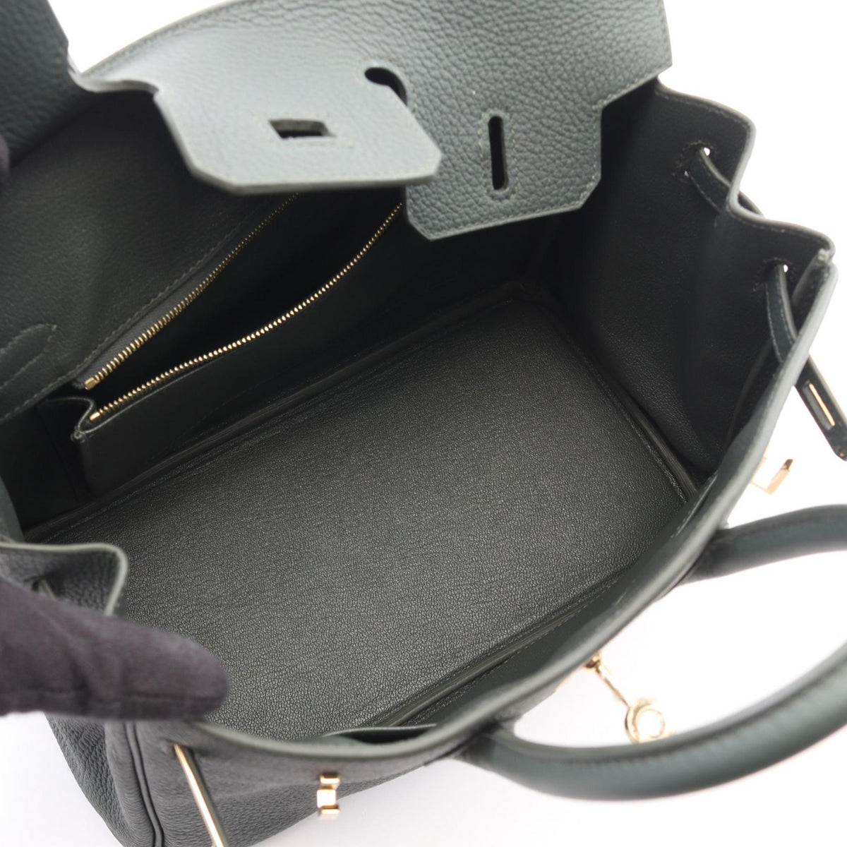 HERMES Birkin 25 Vert Mangrove Leather Bag