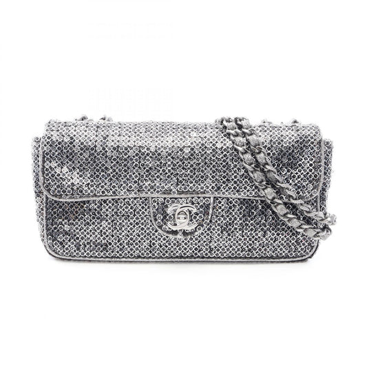 CHANEL Coco Mark Sequin Bag, Silver