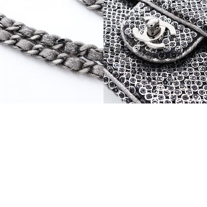 CHANEL Coco Mark Sequin Bag, Silver