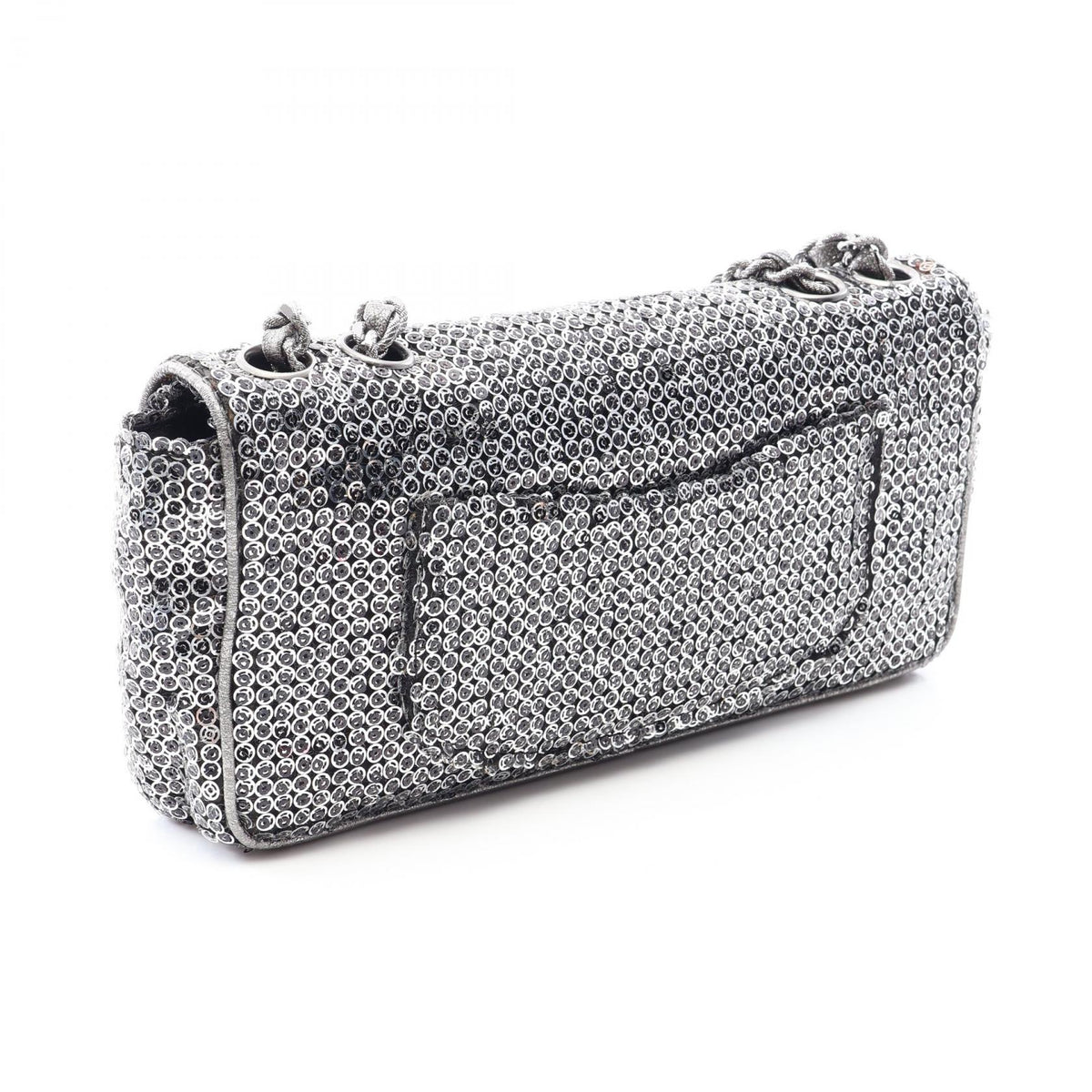 CHANEL Coco Mark Sequin Bag, Silver