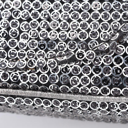 CHANEL Coco Mark Sequin Bag, Silver
