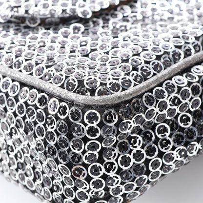 CHANEL Coco Mark Sequin Bag, Silver