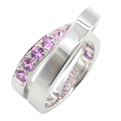 CARTIER Pink Sapphire Paris Ring K18WG Size JP 13