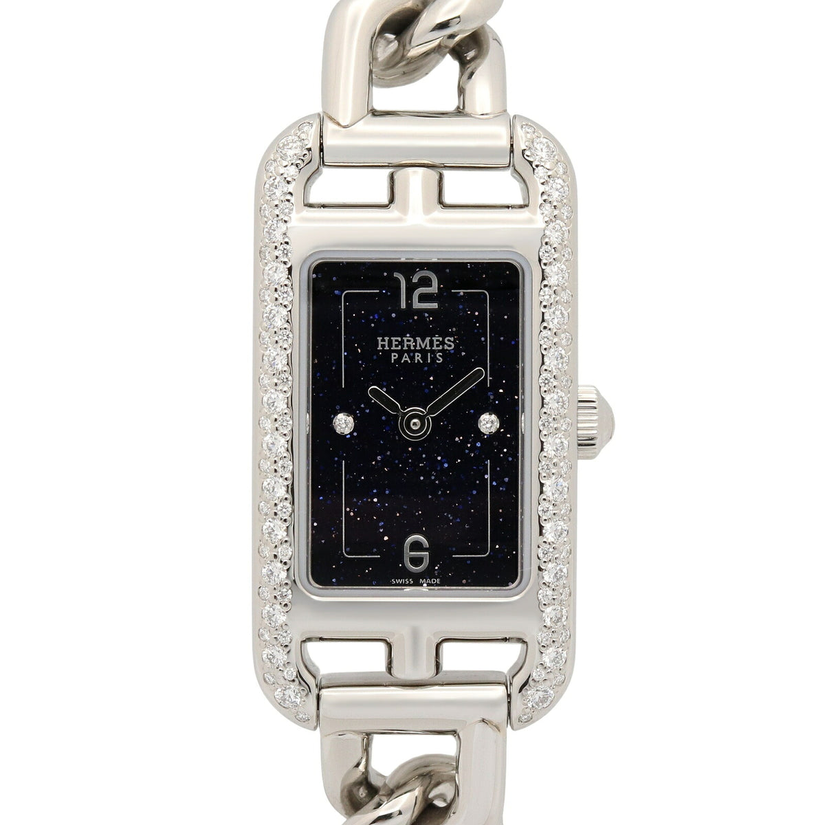 HERMES Nantucket Diamond Aventurine Dial Watch
