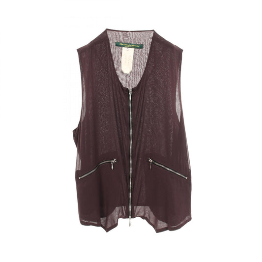 Paul Harnden Zip Jerkin Silk Vest Brown Size XL