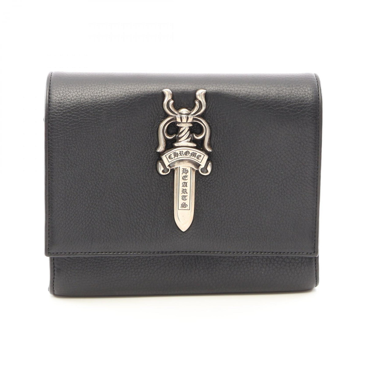 CHROME HEARTS Extra Large Dagger Leather Clutch Bag