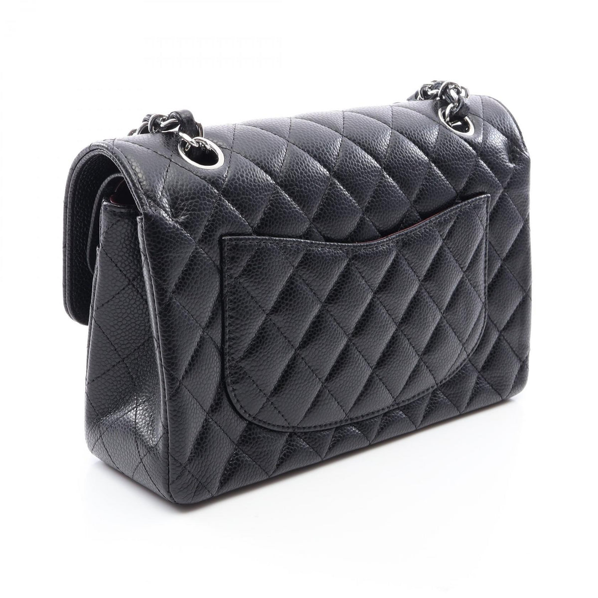 CHANEL Matelasse W Flap Shoulder Bag Black