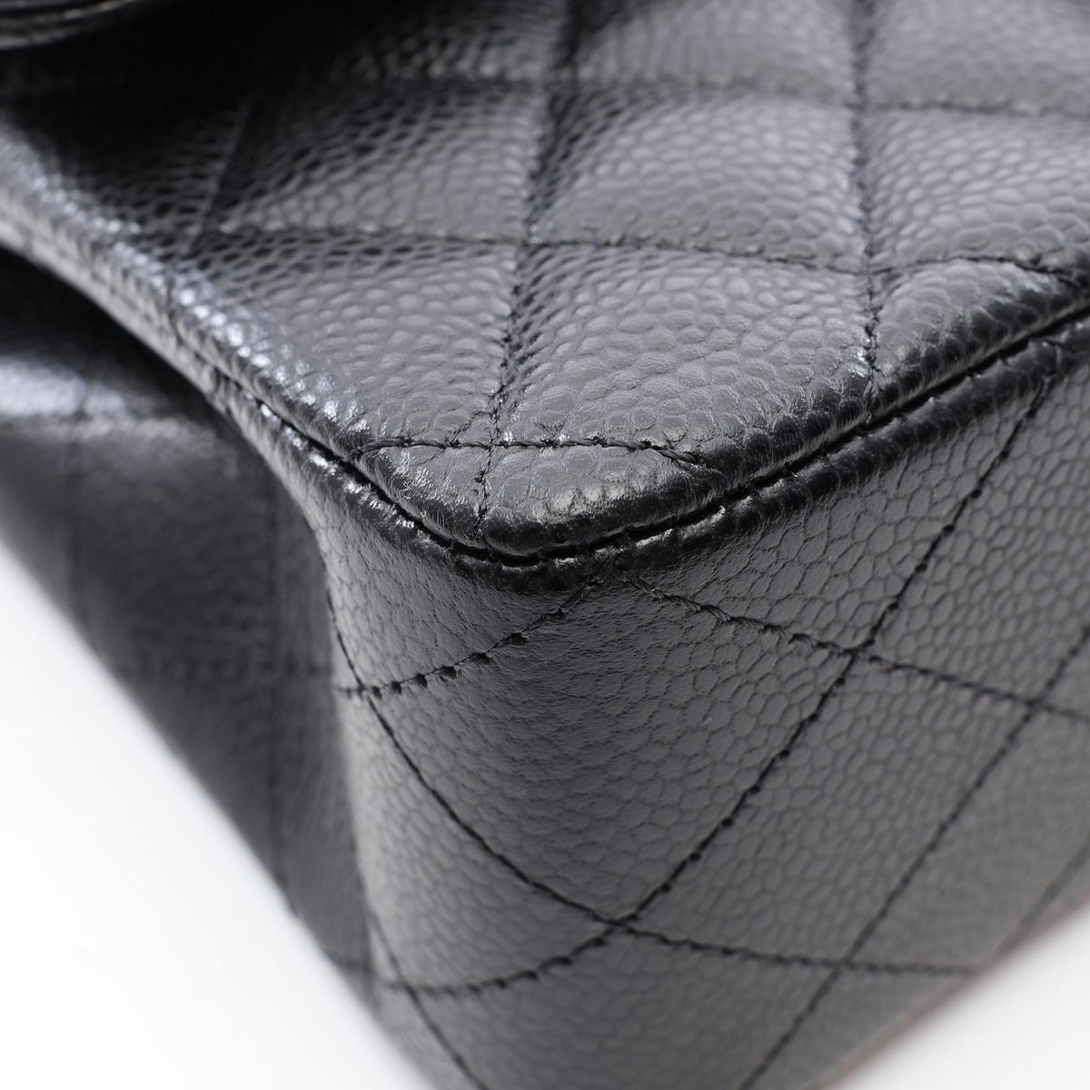 CHANEL Matelasse W Flap Shoulder Bag Black