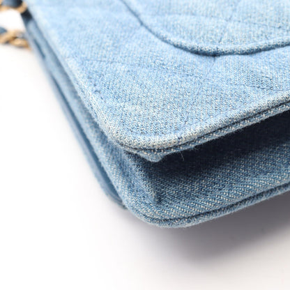 CHANEL Matelasse Denim Shoulder Bag Blue