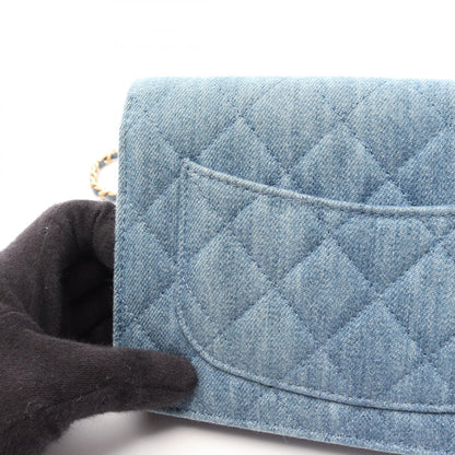 CHANEL Matelasse Denim Shoulder Bag Blue